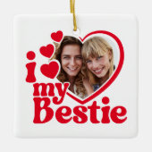 I Love My Bestieフォトカスタム セラミックオーナメント (正面)