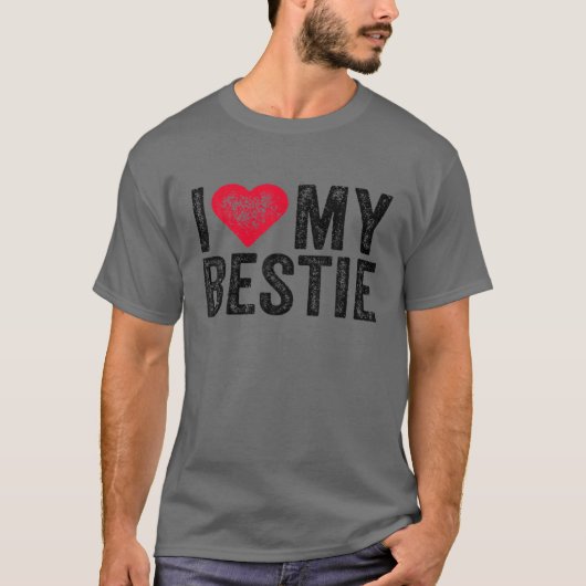 I Love My Bestie Best Friend BFF Cute Matching Fri Tシャツ (正面)