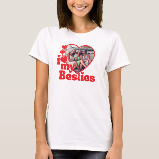 I Love My Besties Heart Custom Photo Tシャツ
