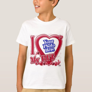 I Love My BFF赤いハート – 写真 Tシャツ