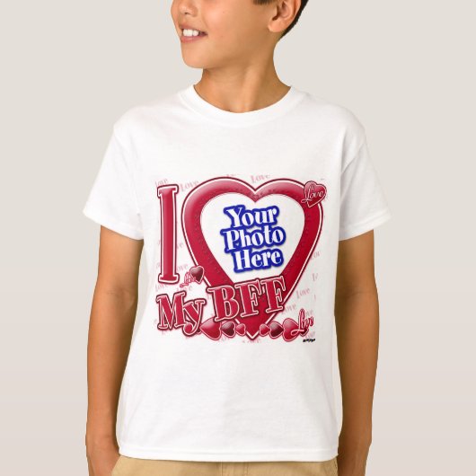 I Love My BFF赤いハート – 写真 Tシャツ (正面)