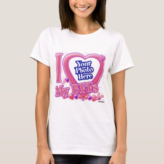 I Love My BFFs pink/purple – 写真 Tシャツ (正面)