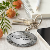 I Love My Bichon Frise Heart Keychain キーホルダー (側面)