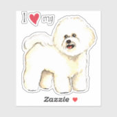 I love my Bichon Frise Vinyl Sticker シール (シート)
