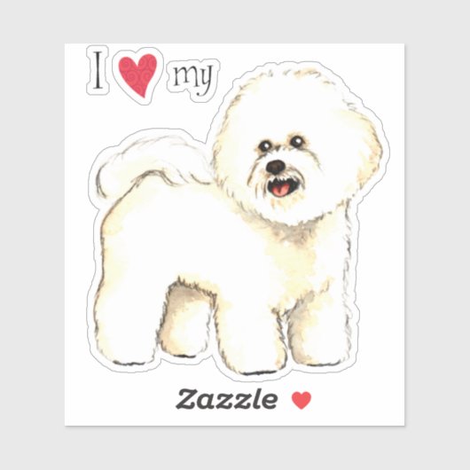 I love my Bichon Frise Vinyl Sticker シール (シート)