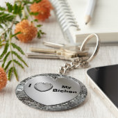 I Love My Bichon Heart Keychain キーホルダー (側面)