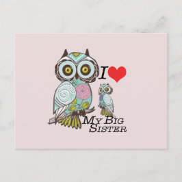 I-Love my-big sister owls複数の製品セレクト ポストカード