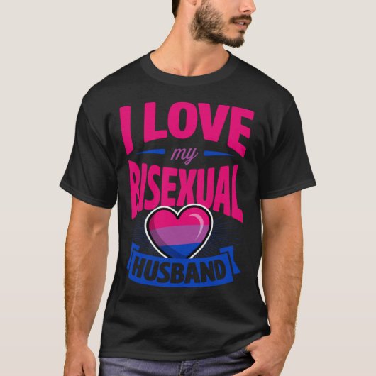 I Love My Bisexual Husband Cute Bi Pride Anniversa Tシャツ (正面)