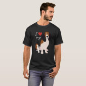 I Love My Black Brown & White Basset Hound Dog Tシャツ (正面フル)