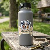 I Love My Blue Merle Australian Shepherd Dog Bone シール