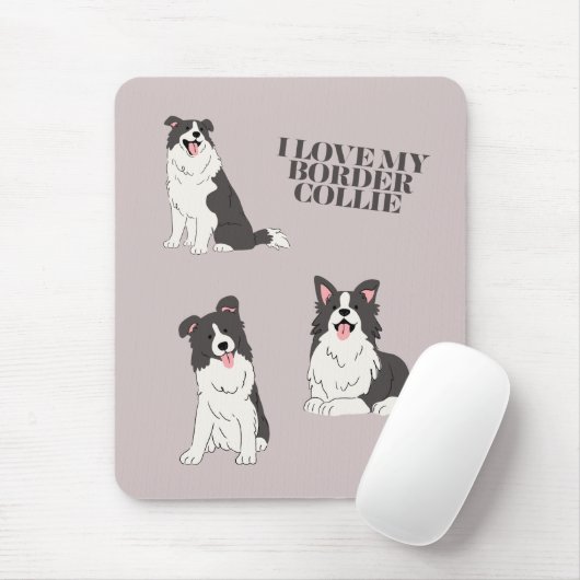 I Love My Border Collie Mouse Pad マウスパッド (マウス)