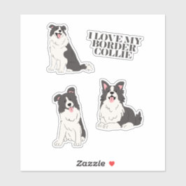 I Love My Border Collie Sticker Set シール