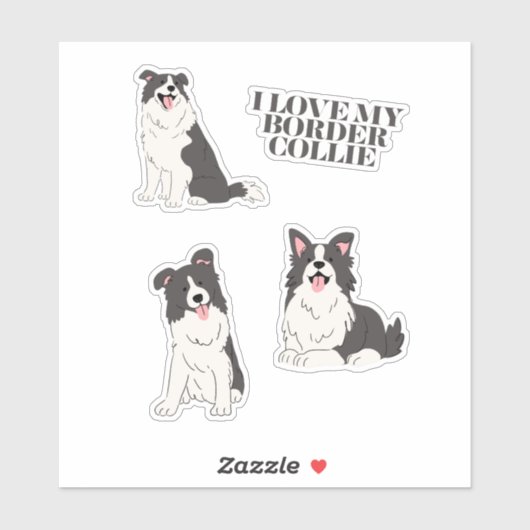 I Love My Border Collie Sticker Set シール (シート)
