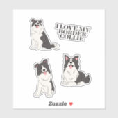 I Love My Border Collie Stickers シール (シート)