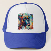 I Love My Boxer Pop Art Dog Personalized キャップ (正面)