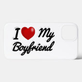 I Love My Boyfriend かわいい黒文字 iPhone カーショ Case-Mate iPhoneケース (裏面 (横))