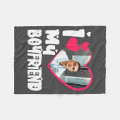 I Love My Boyfriend D Photo  フリースブランケット (正面(横))