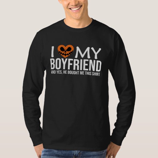 I Love My Boyfriend I Heart My BF Halloween Coupl Tシャツ (正面)