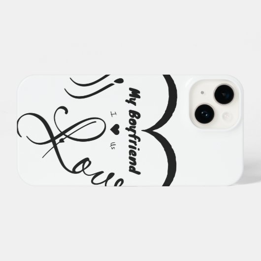 I Love My Boyfriend I ♥ Us iPhoneケース (裏面横)