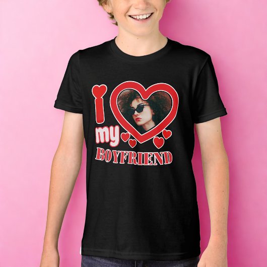 I Love My Boyfriend Personalized トライブレンドTシャツ