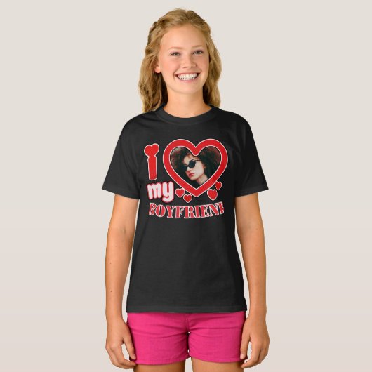 I Love My Boyfriend Personalized Tシャツ (正面フル)