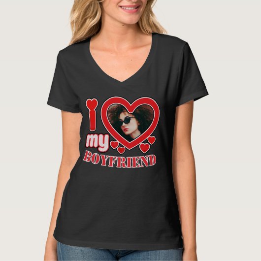 I Love My Boyfriend Personalized Tシャツ (正面)