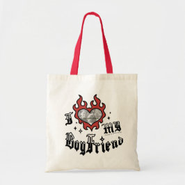 I Love My Boyfriend - Red - DingusDesign  トートバッグ