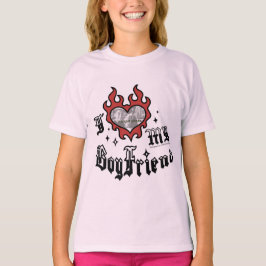 I Love My Boyfriend - Red - DingusDesign  Tシャツ