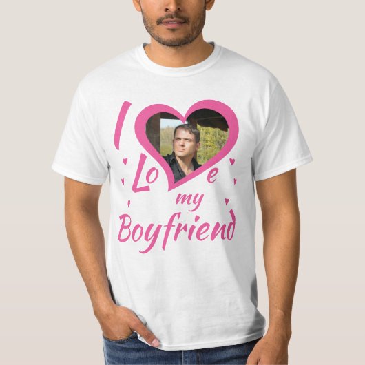 I Love my Boyfriend - T-Shirt personalisierbar Tシャツ (正面)