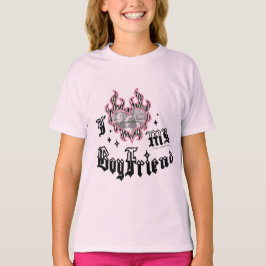 I Love My Boyfriend - Zebra - DingusDesign  Tシャツ