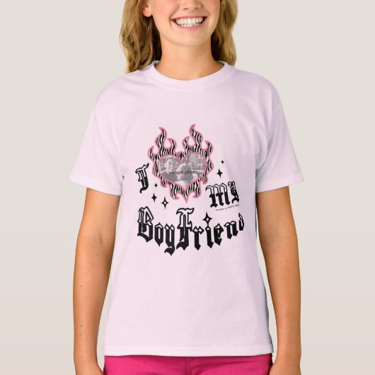 I Love My Boyfriend - Zebra - DingusDesign  Tシャツ (正面)