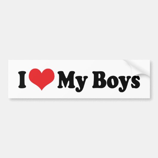 I Love My Boys Bumper Sticker バンパーステッカー (正面)