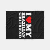 I Love My Brazilian Girlfriend  フリースブランケット (正面(横))