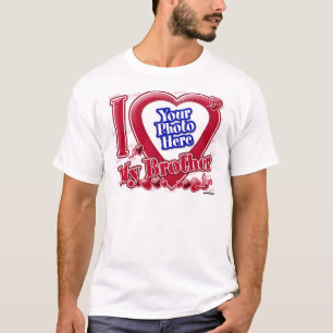 I Love My Brother赤いハート – 写真 Tシャツ