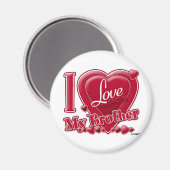 I Love My Brother Red -ハート マグネット (正面/裏面)