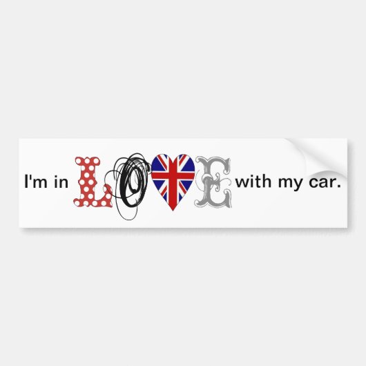 I LOVE my car-Sticker バンパーステッカー (正面)