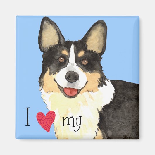 I Love my Cardigan Welsh Corgi マグネット (正面)