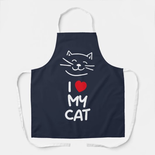 I love my cat エプロン (正面)