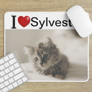 I Love My Cat パーソナライズされた Photo マウスパッド