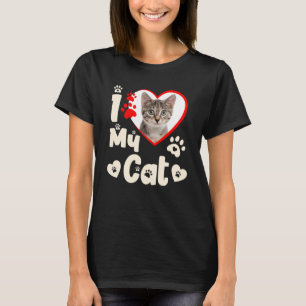 I Love My Cat パーソナライズされた Photo Tシャツ