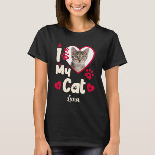 I Love My Cat パーソナライズされた Photo Tシャツ