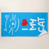 I love my cat ビーチタオル (正面)