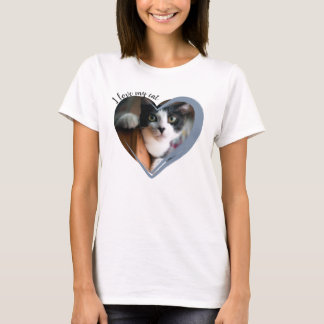 I Love My Cat Heart Photo  Tシャツ
