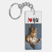 I Love My Cat Photo キーホルダー (正面左)