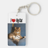 I Love My Cat Photo キーホルダー (裏面)