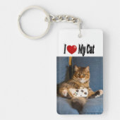I Love My Cat Photo キーホルダー (正面)