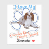 I Love My Cavalier King Charles Spaniel Dog Lover  シール (シート)