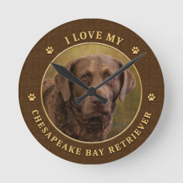 I Love My Chesapeake Bay Retriever Wall Clock ラウンド壁時計