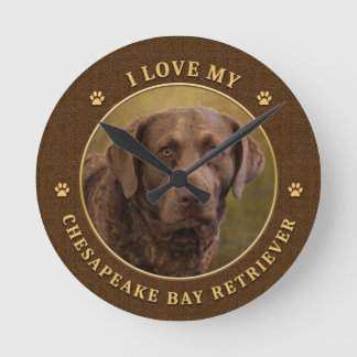 I Love My Chesapeake Bay Retriever Wall Clock ラウンド壁時計