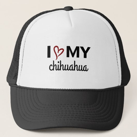 I Love My Chihuahua Hat （黒） キャップ (正面)